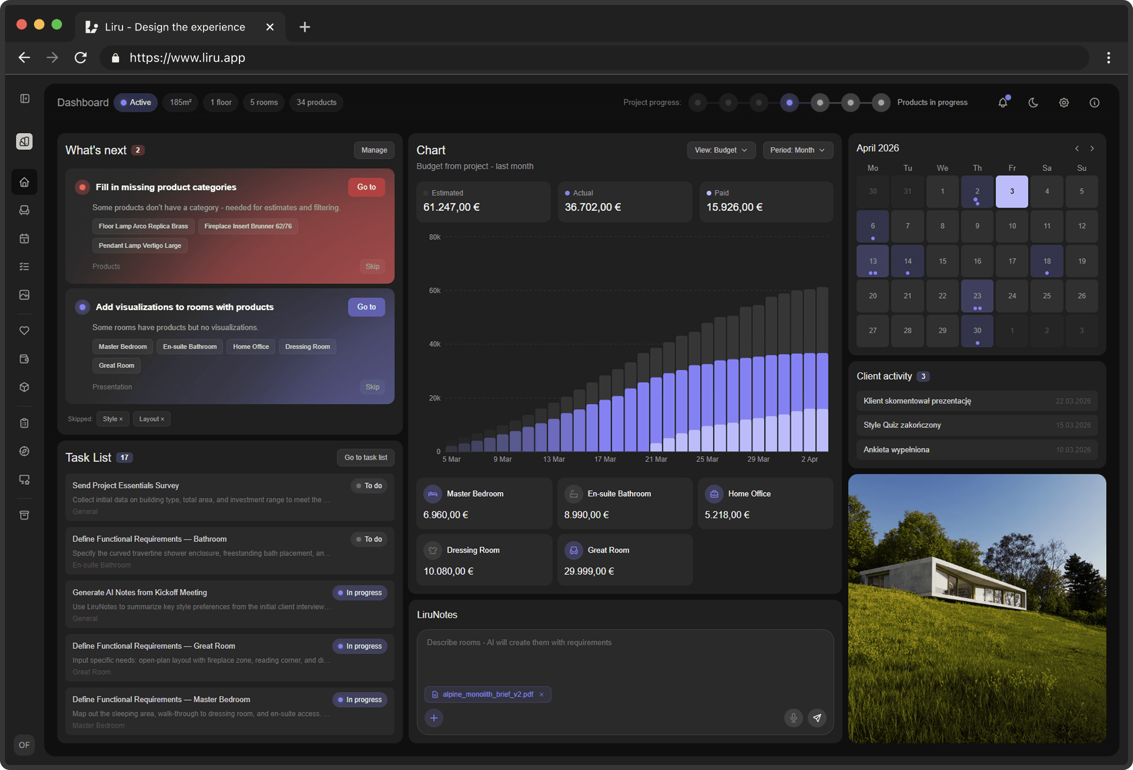 Client portal dashboard